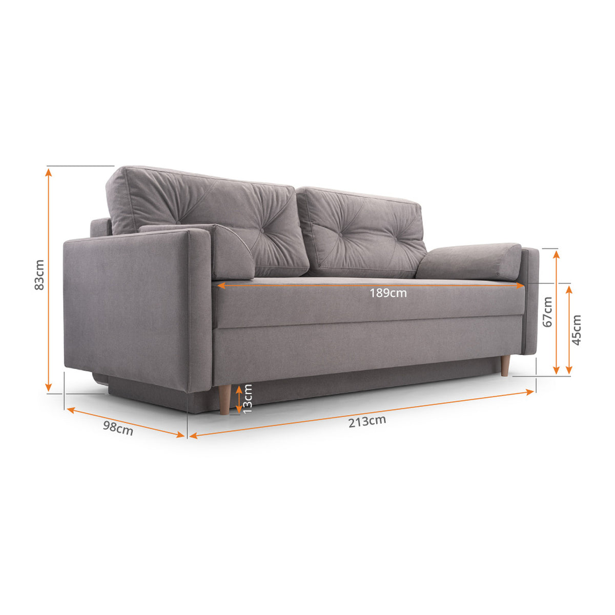 ASTORIA Schlafsofa – Vermassung