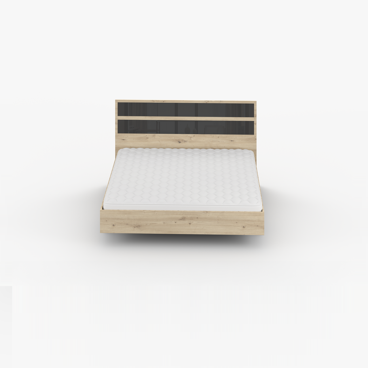 AURA Bett 160 × 200 cm in Artisan-Eiche-Dekor und Schwarz – Ansicht 4