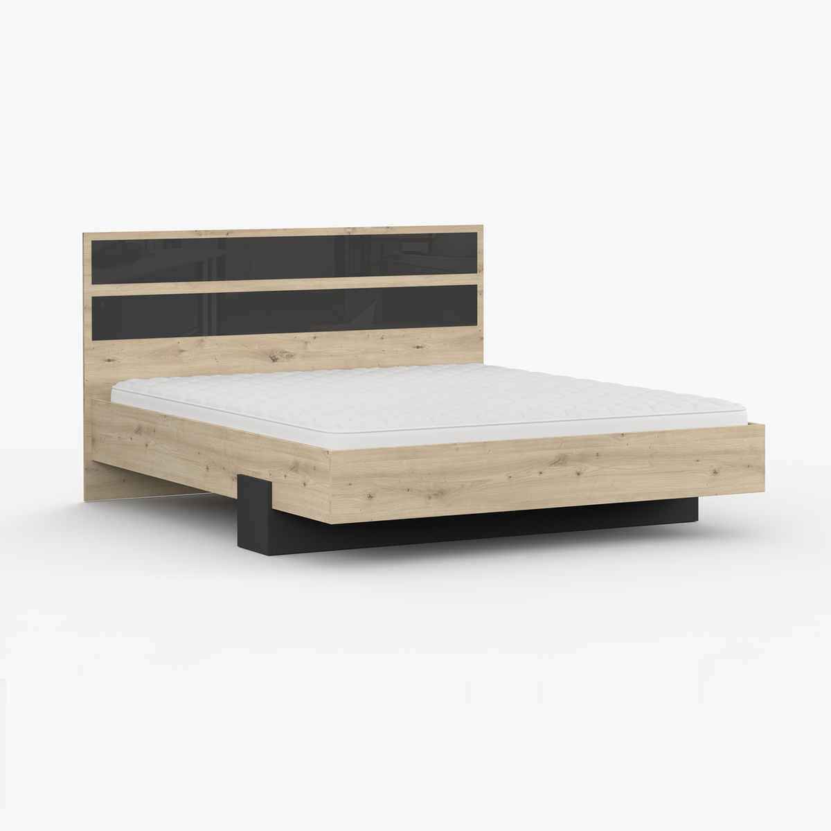 AURA Bett 160 × 200 cm in Artisan-Eiche-Dekor und Schwarz – Ansicht 6