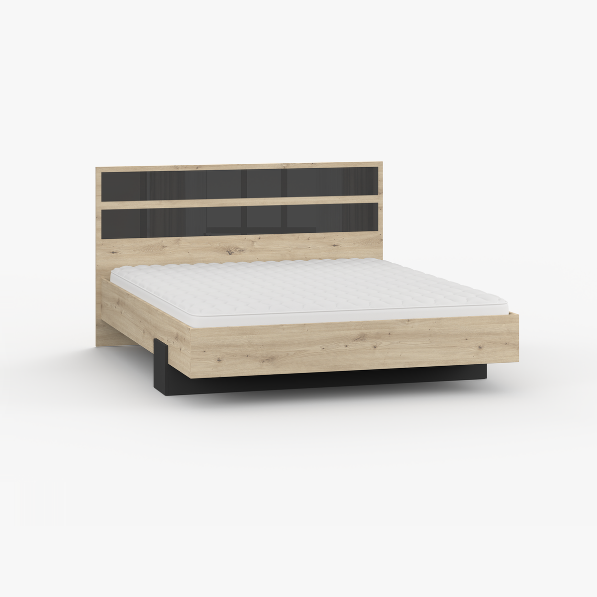 AURA Bett 160 × 200 cm in Artisan-Eiche-Dekor und Schwarz – Ansicht 7