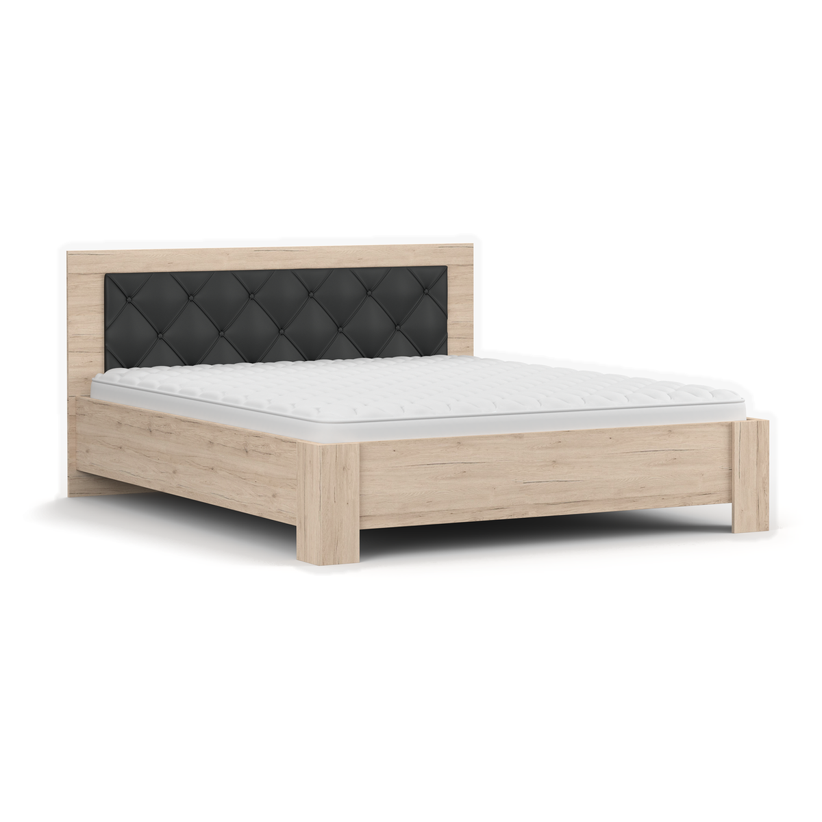 BARI Bett 160 × 200 cm – Ansicht schräg von links; Matratze nicht enthalten