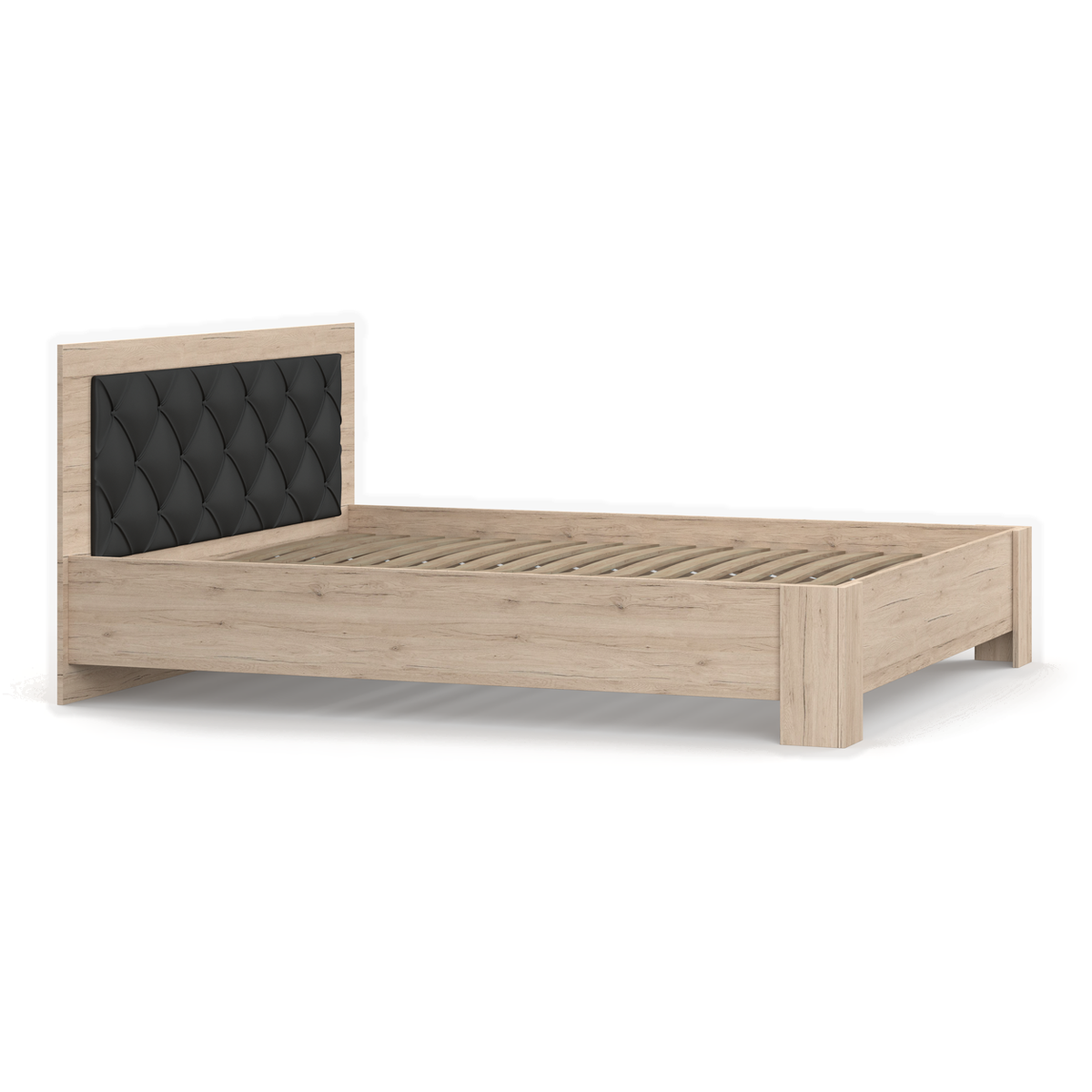 BARI Bett 160 × 200 cm – Ansicht mit Lattenrost, ohne Matratze