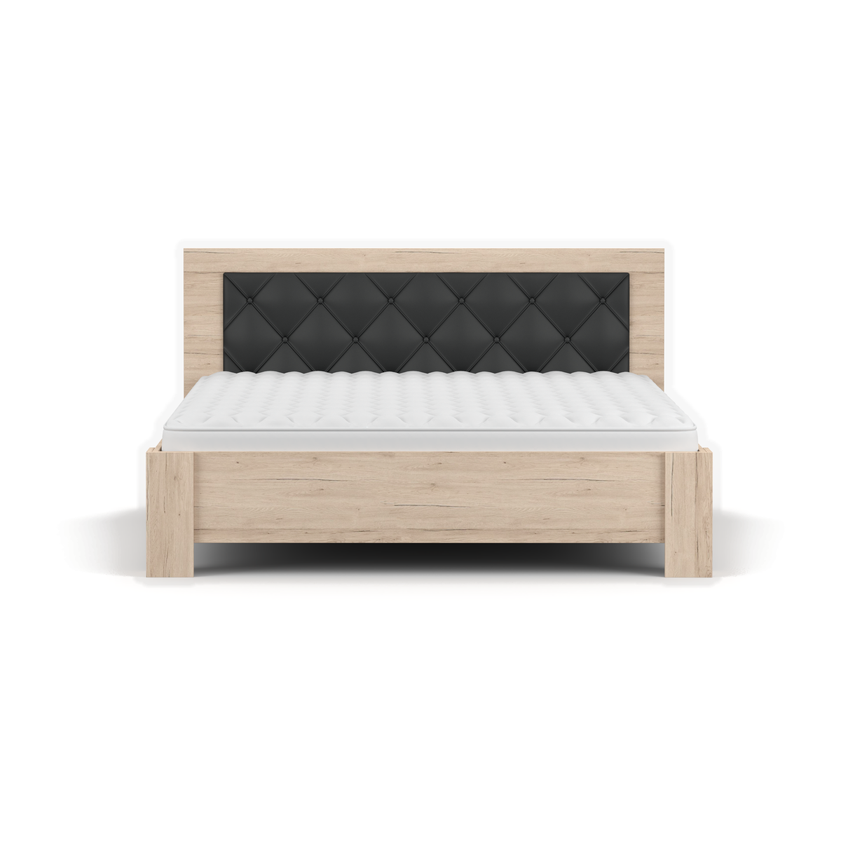 BARI Bett 160 × 200 cm – Vorderansicht; abgebildete Matratze nicht enthalten