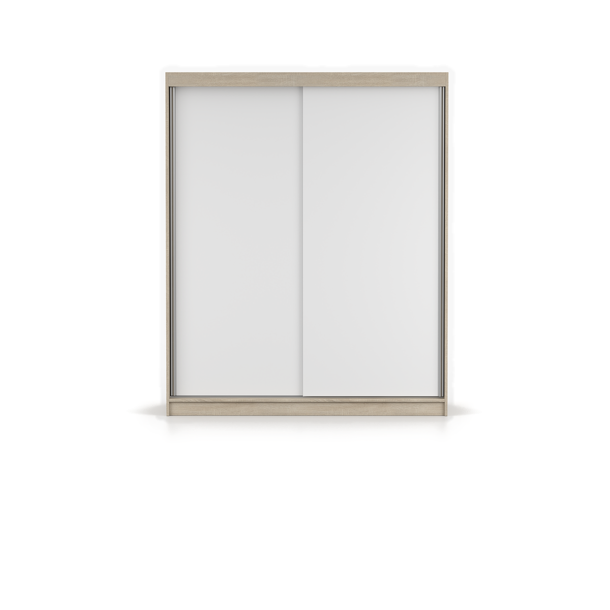 BONO 04 Schwebetürenschrank 160 cm ohne Spiegel – Farbvariante – Sonoma / Weiß