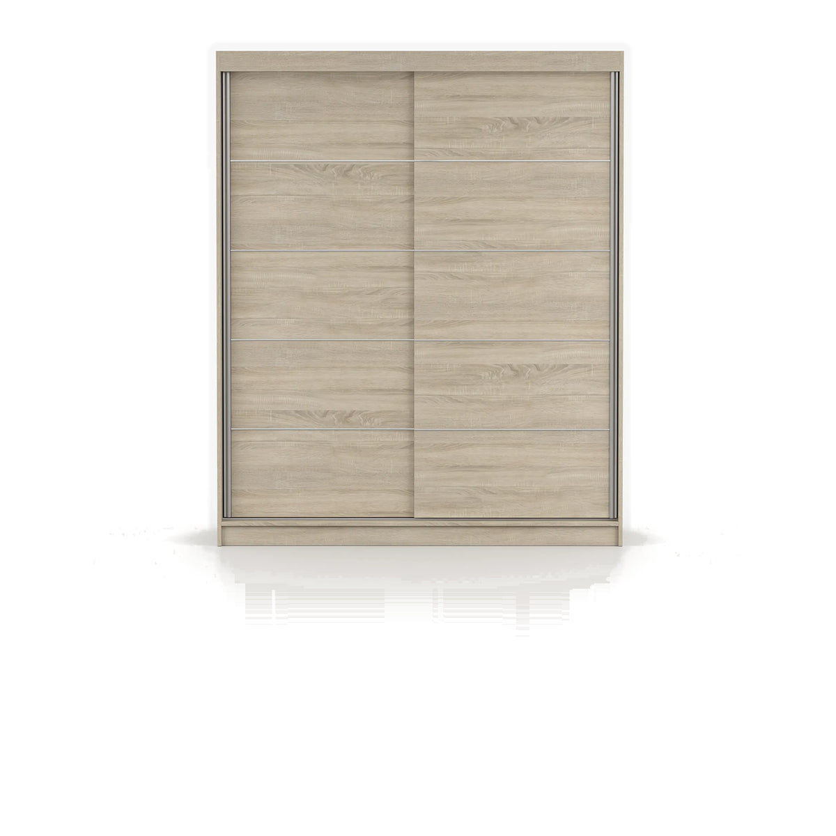 BONO 06 Schwebetürenschrank 160 cm mit Zierleisten – Hauptansicht – Sonoma