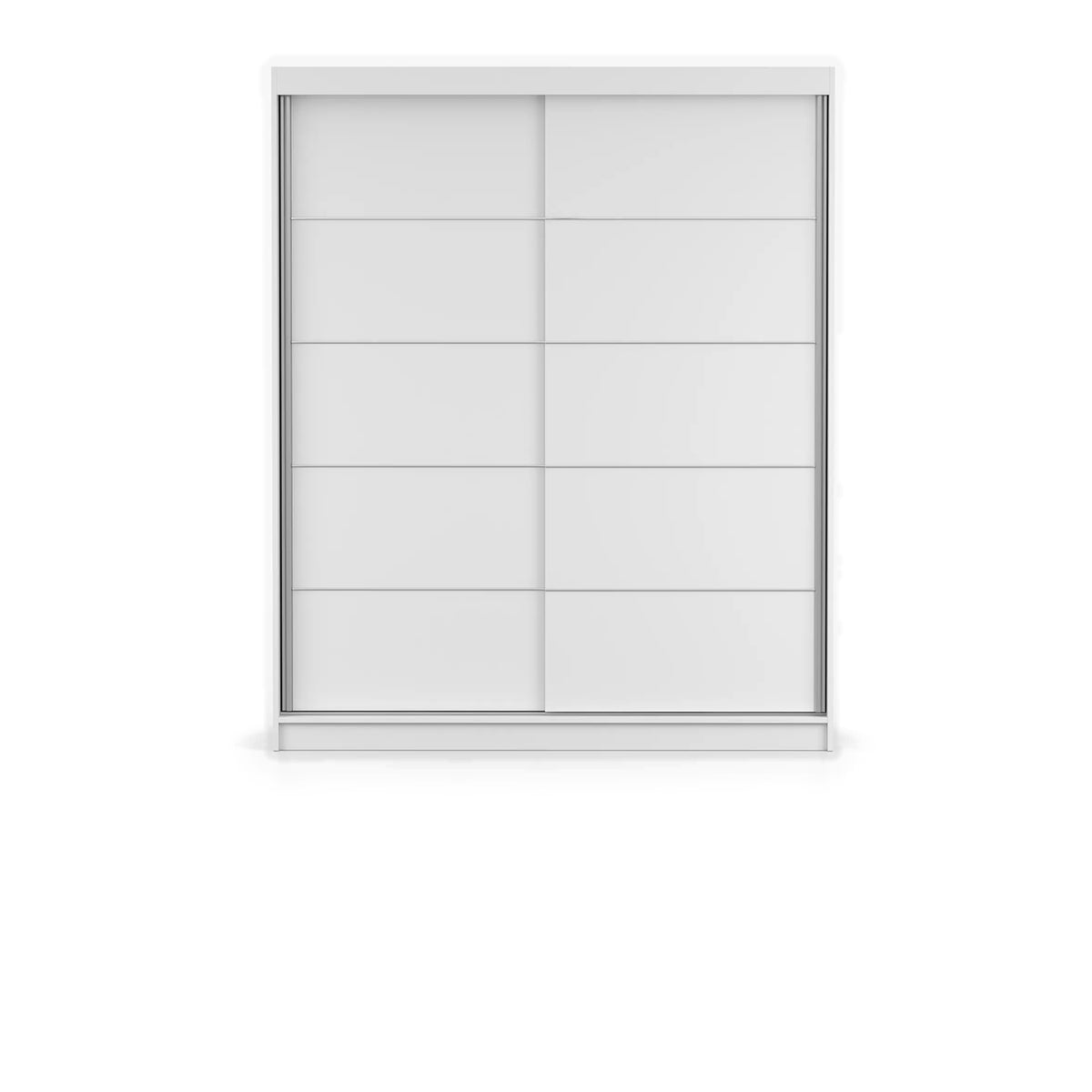 BONO 06 Schwebetürenschrank 160 cm mit Zierleisten – Farbvariante – Weiß
