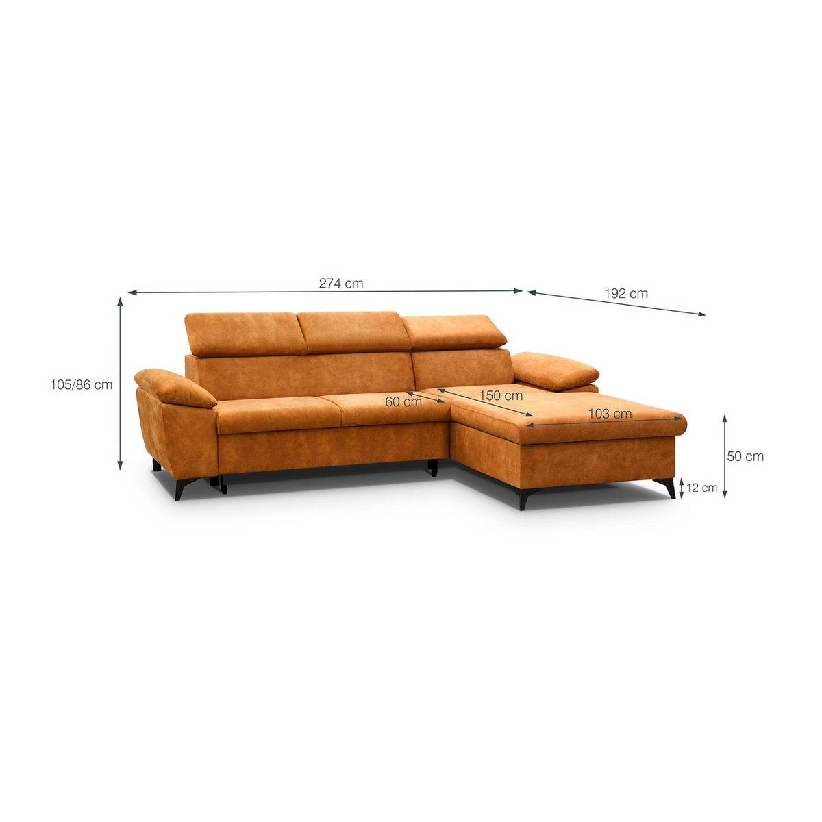 COLUNEA Ecksofa – SALLY 14 – Maße