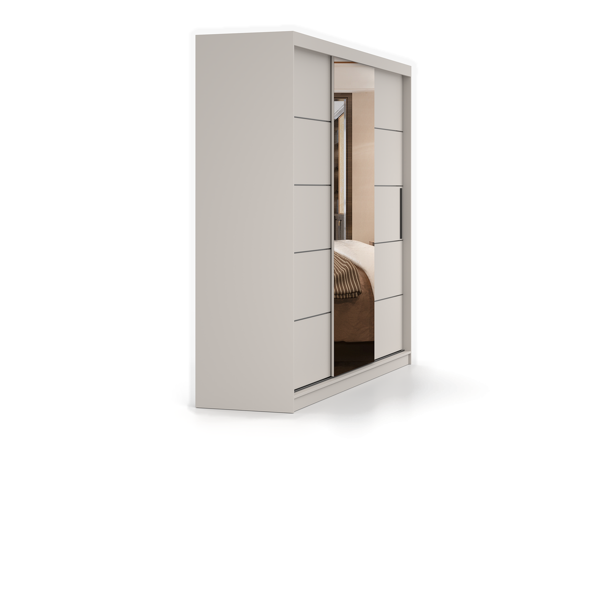 ALBA Schwebetürenschrank 250 cm mit Spiegel – Detailansicht