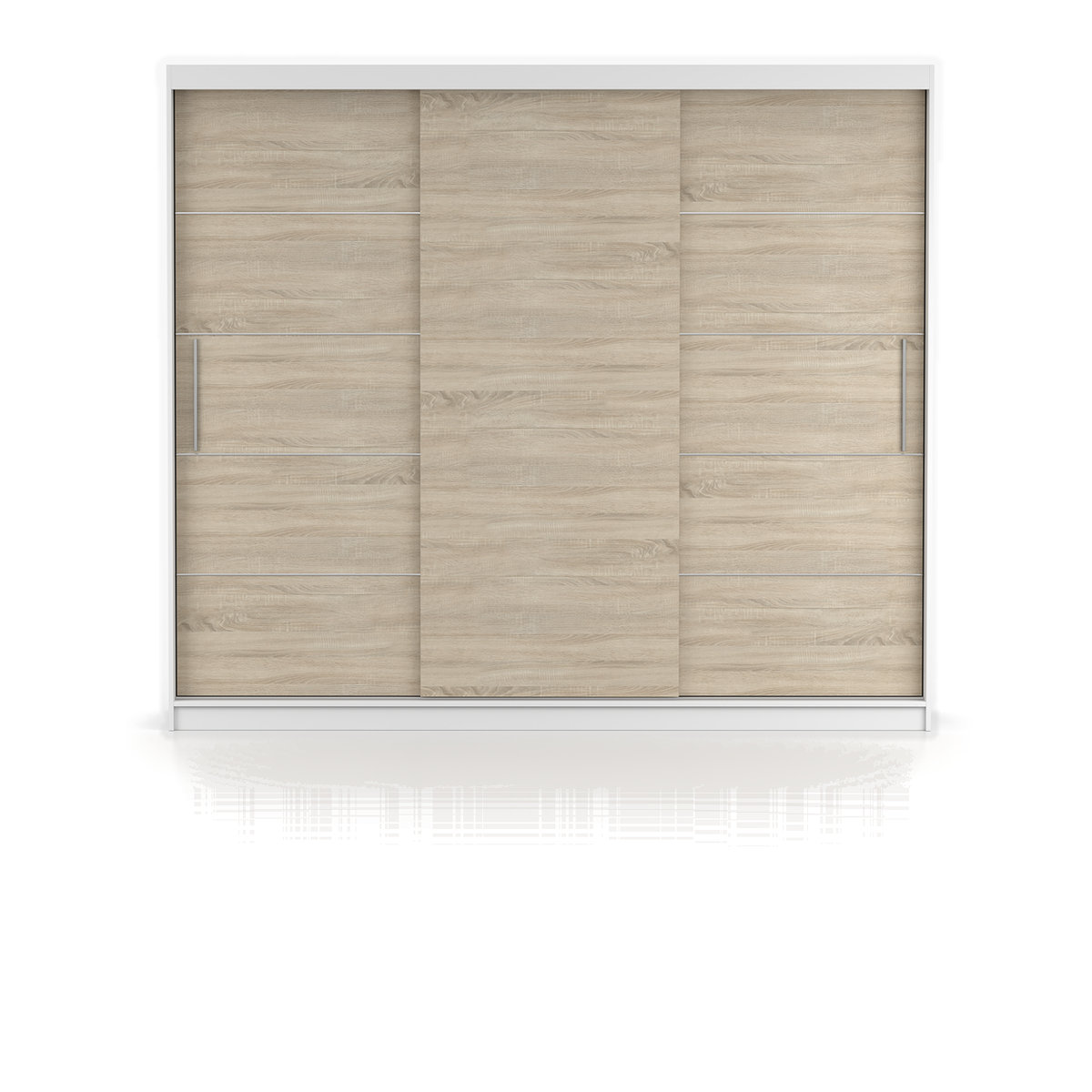 ALBA Schwebetürenschrank 250 cm ohne Spiegel – Weiß - Sonoma