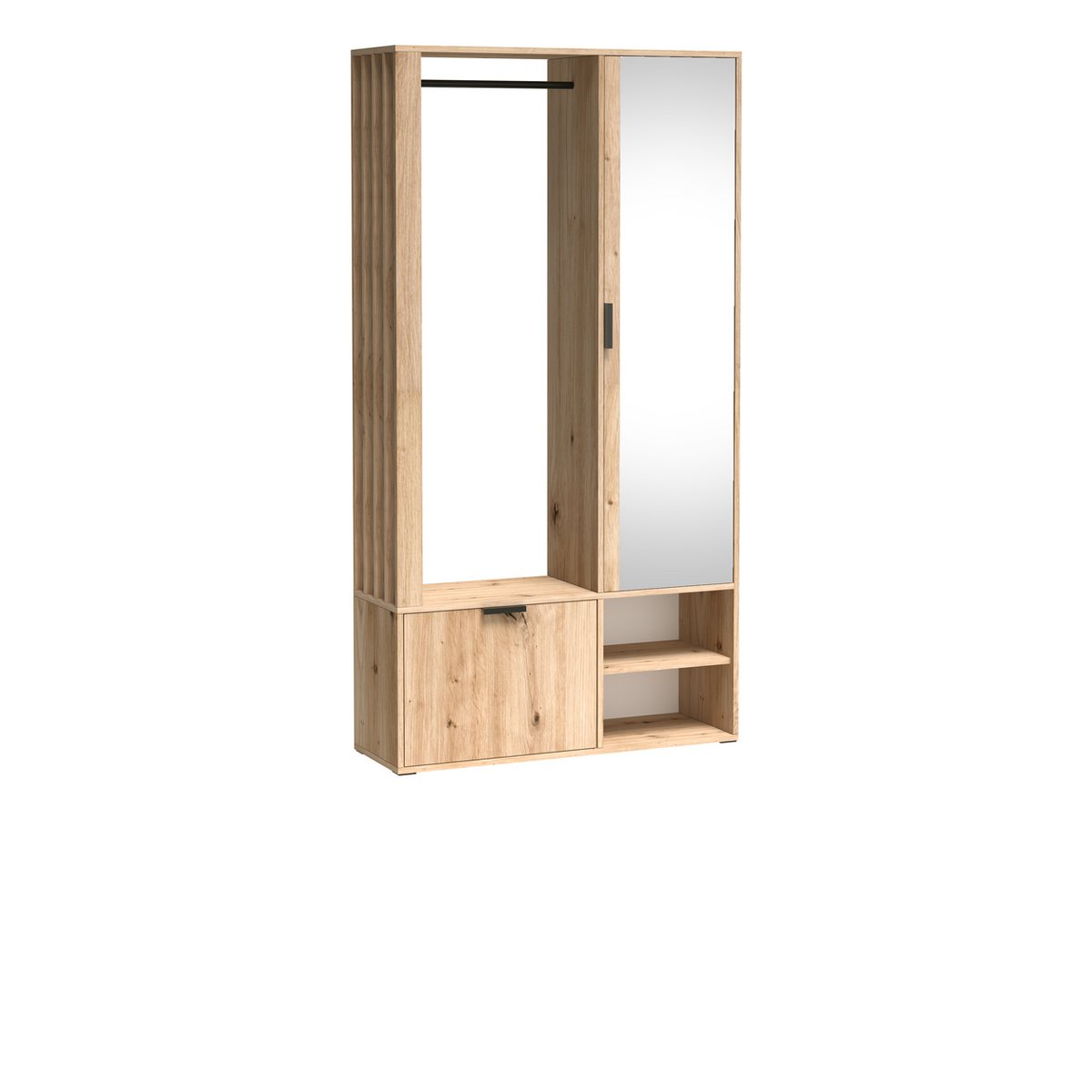 CALUVEO Garderobe 100 cm – Artisan-Eiche-Dekor – Weitere Ansicht