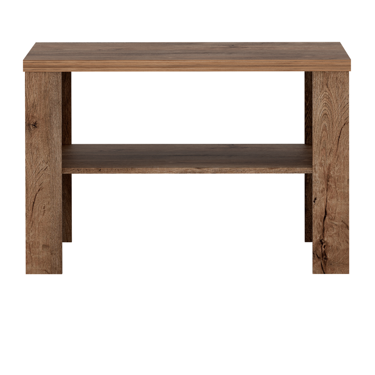 DARUNEO Couchtisch 90 cm – Lefkas-Eiche-Dekor – Vorderansicht