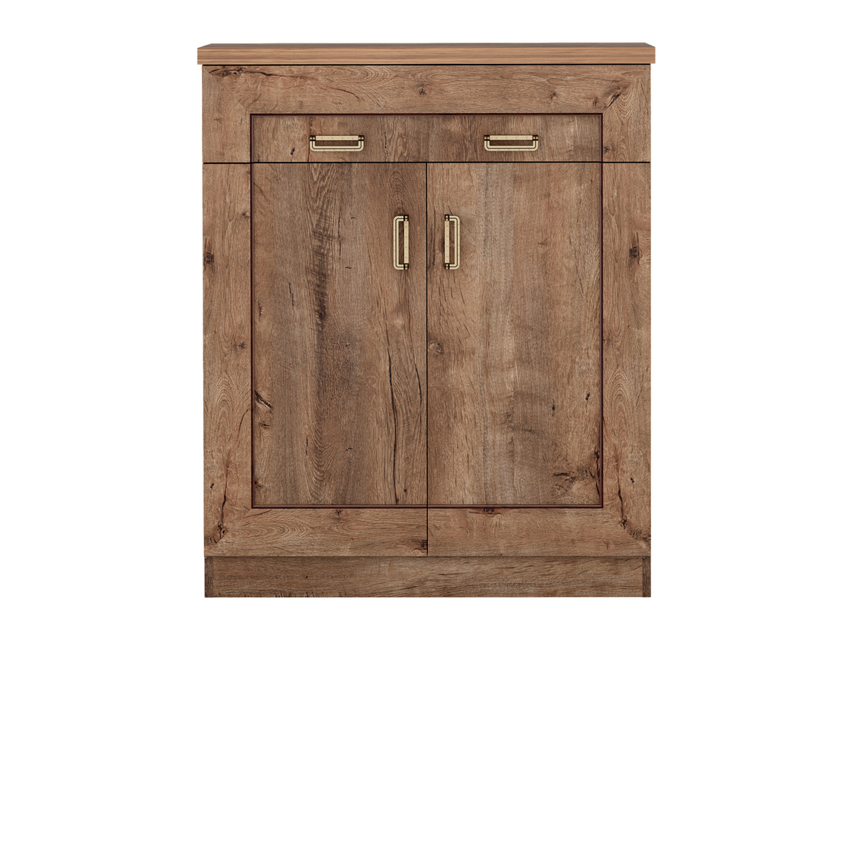 DARUNEO Highboard 90 cm – Lefkas-Eiche-Dekor – Vorderansicht