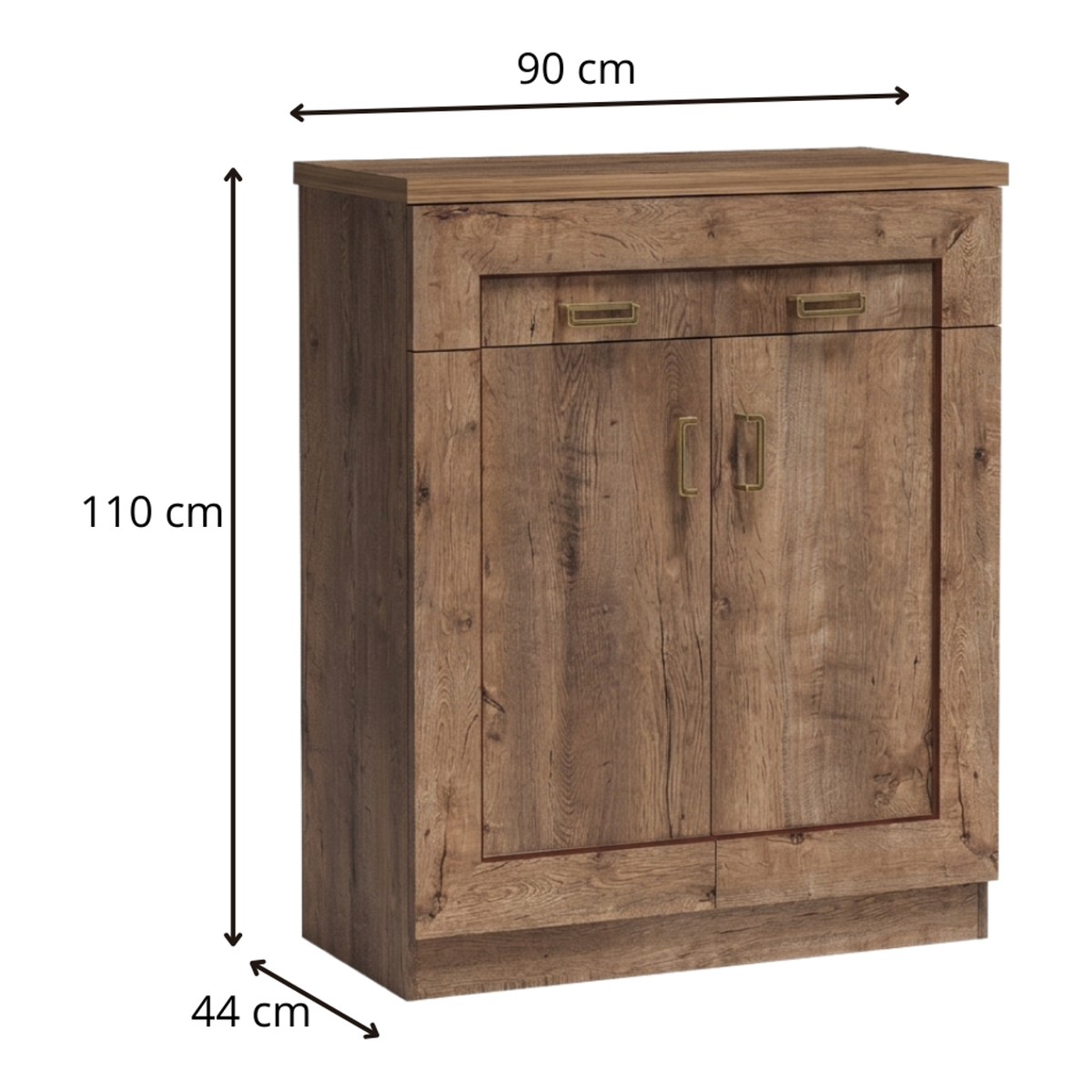 DARUNEO Highboard 90 cm – Maße (Breite, Tiefe und Höhe)