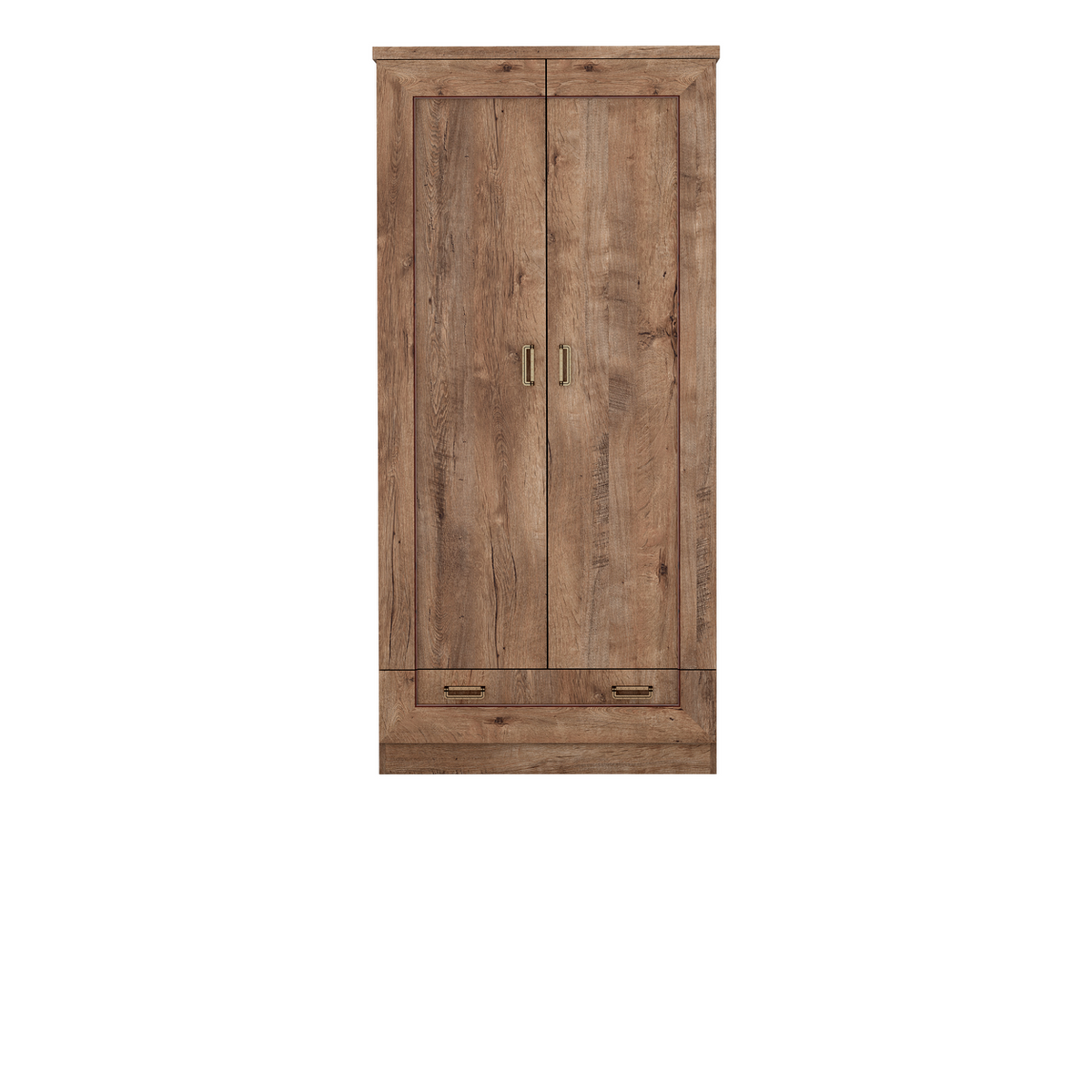 DARUNEO Kleiderschrank 90 cm – Lefkas-Eiche-Dekor – Vorderansicht