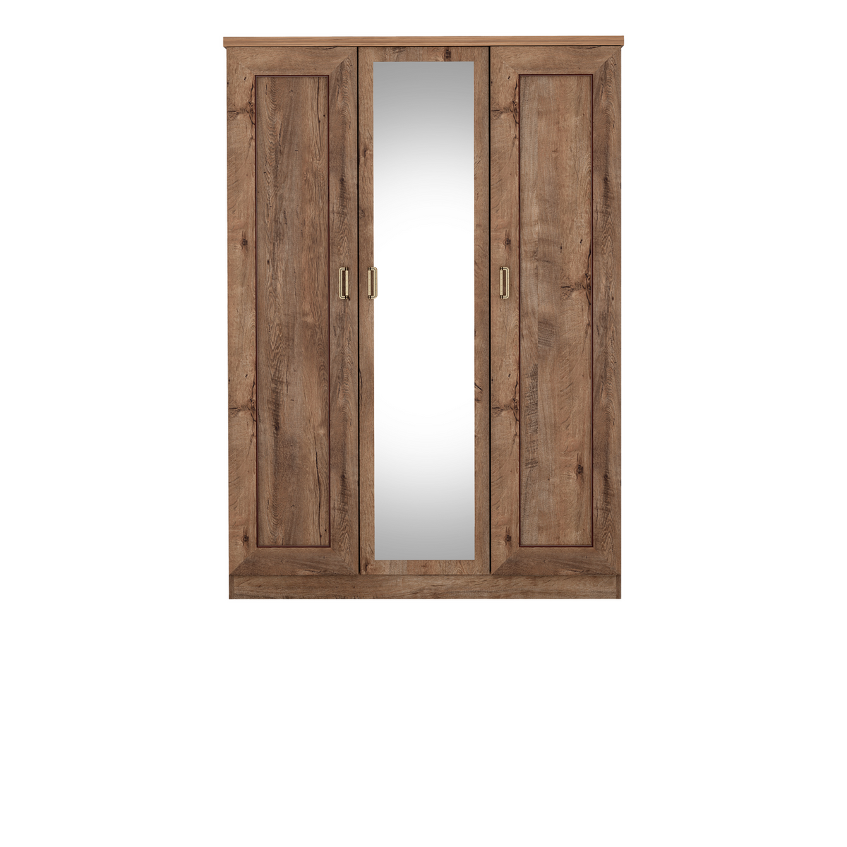 DARUNEO Spiegelschrank 135 cm – Lefkas-Eiche-Dekor – Vorderansicht