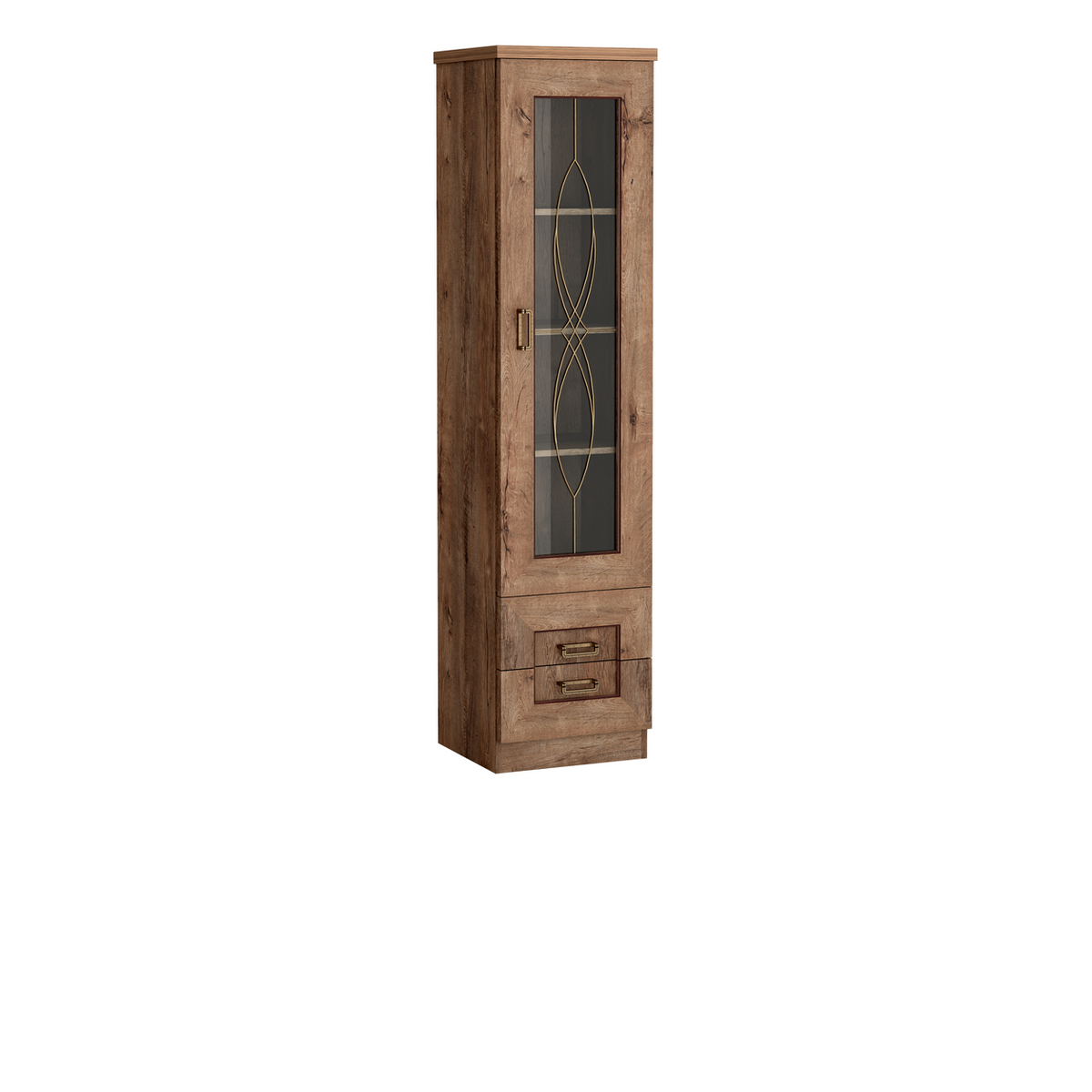 DARUNEO Vitrine 46 cm – Lefkas-Eiche-Dekor – Weitere Ansicht