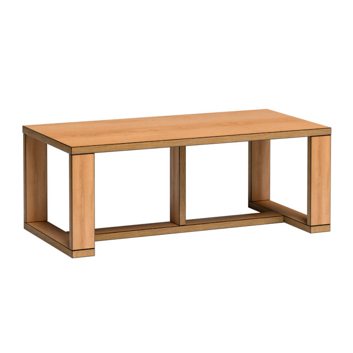 FELNIA Couchtisch 120 cm – Karamell-Eiche-Dekor – Vorderansicht