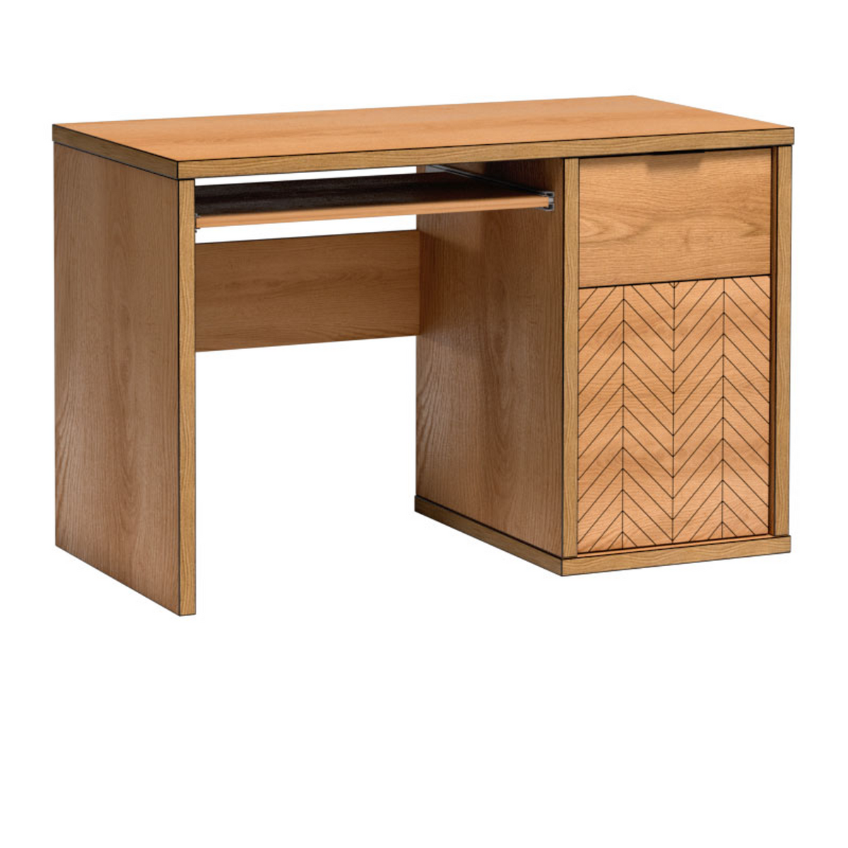FELNIA Schreibtisch 120 cm – Karamell-Eiche-Dekor – Vorderansicht