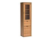FELNIA Vitrine 50 cm – Karamell-Eiche-Dekor – Vorderansicht