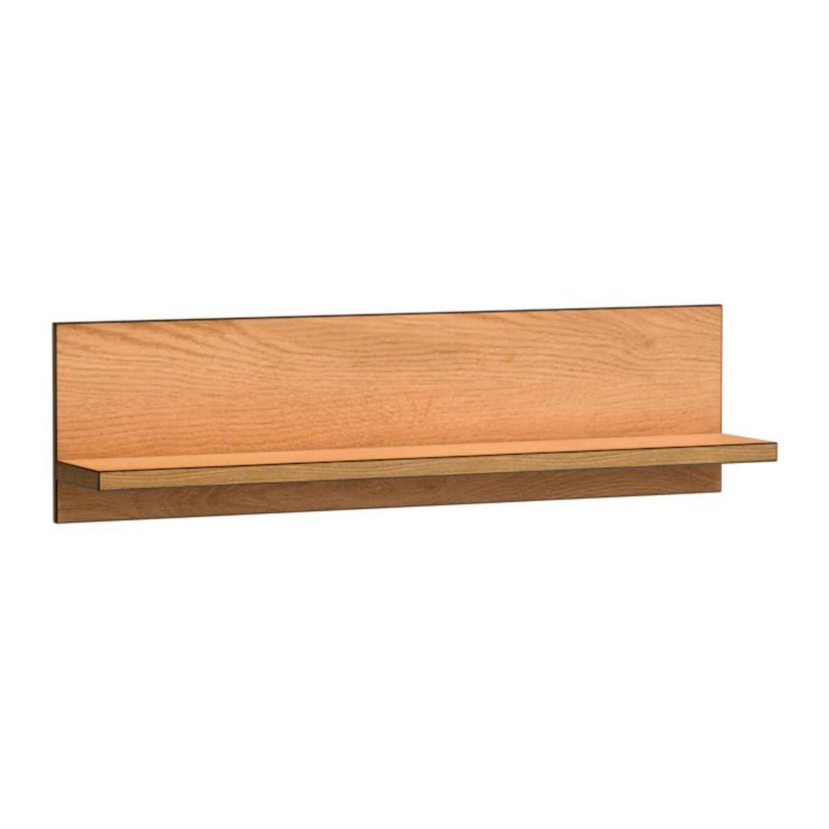 FELNIA Wandregal 120 cm – Karamell-Eiche-Dekor – Vorderansicht