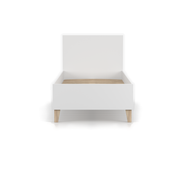 FIGO Bett 90 × 200 cm – Weiß – Vorderansicht ohne Matratze
