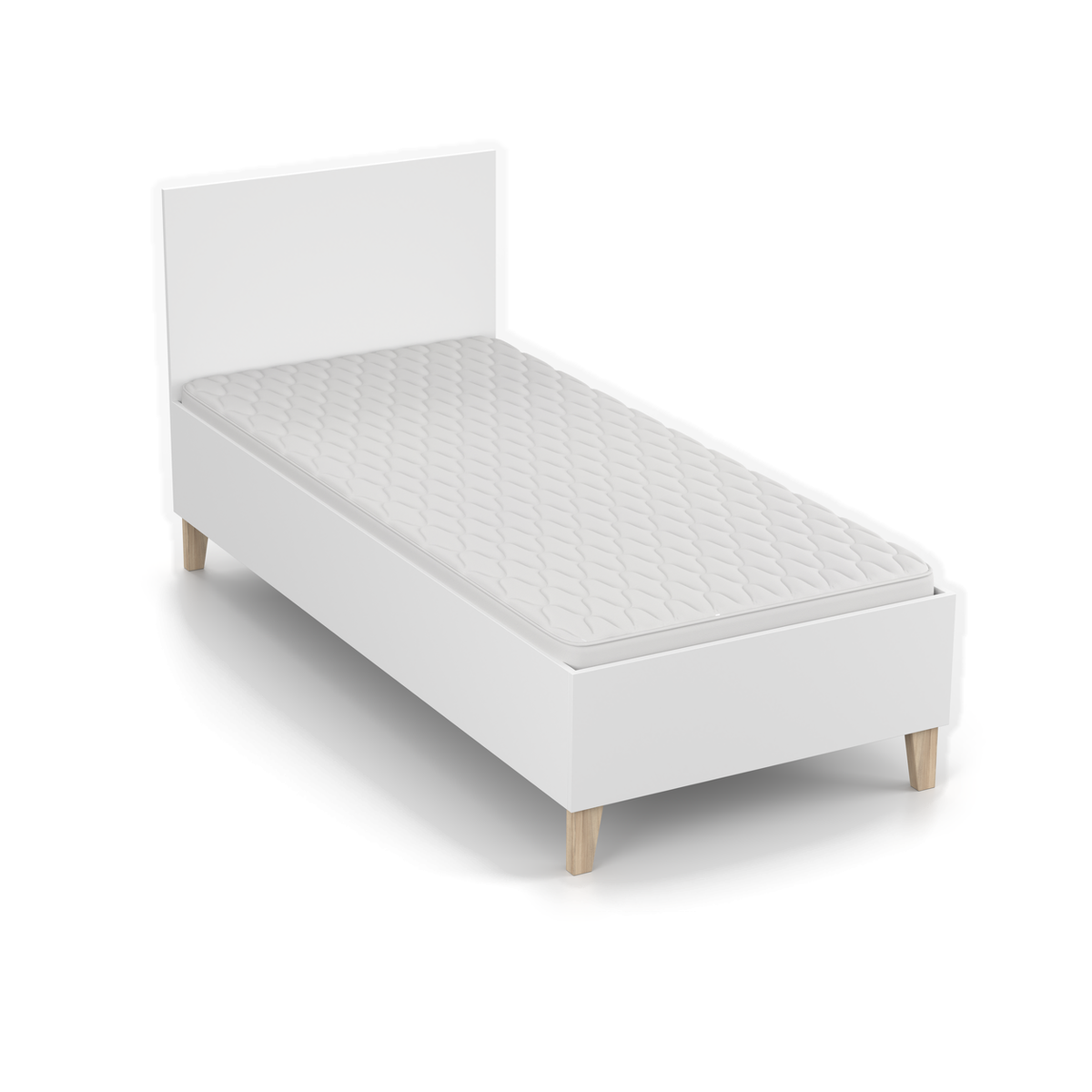FIGO Bett 90 × 200 cm – Weiß – Ansicht von oben – Matratze nicht enthalten