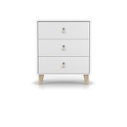 FIGO Kommode 3S 80 cm – Weiß – Vorderansicht