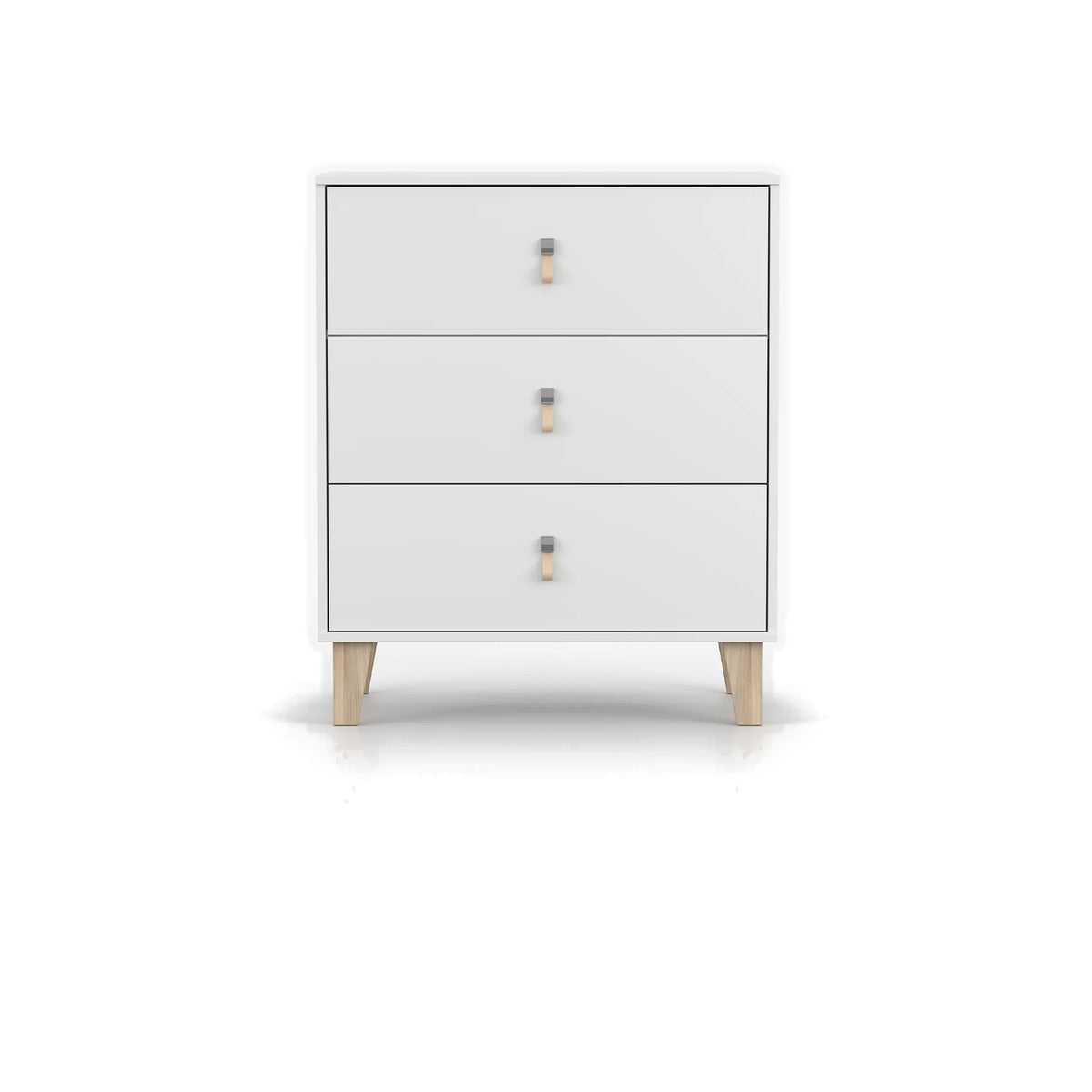 FIGO Kommode 3S 80 cm – Weiß – Vorderansicht