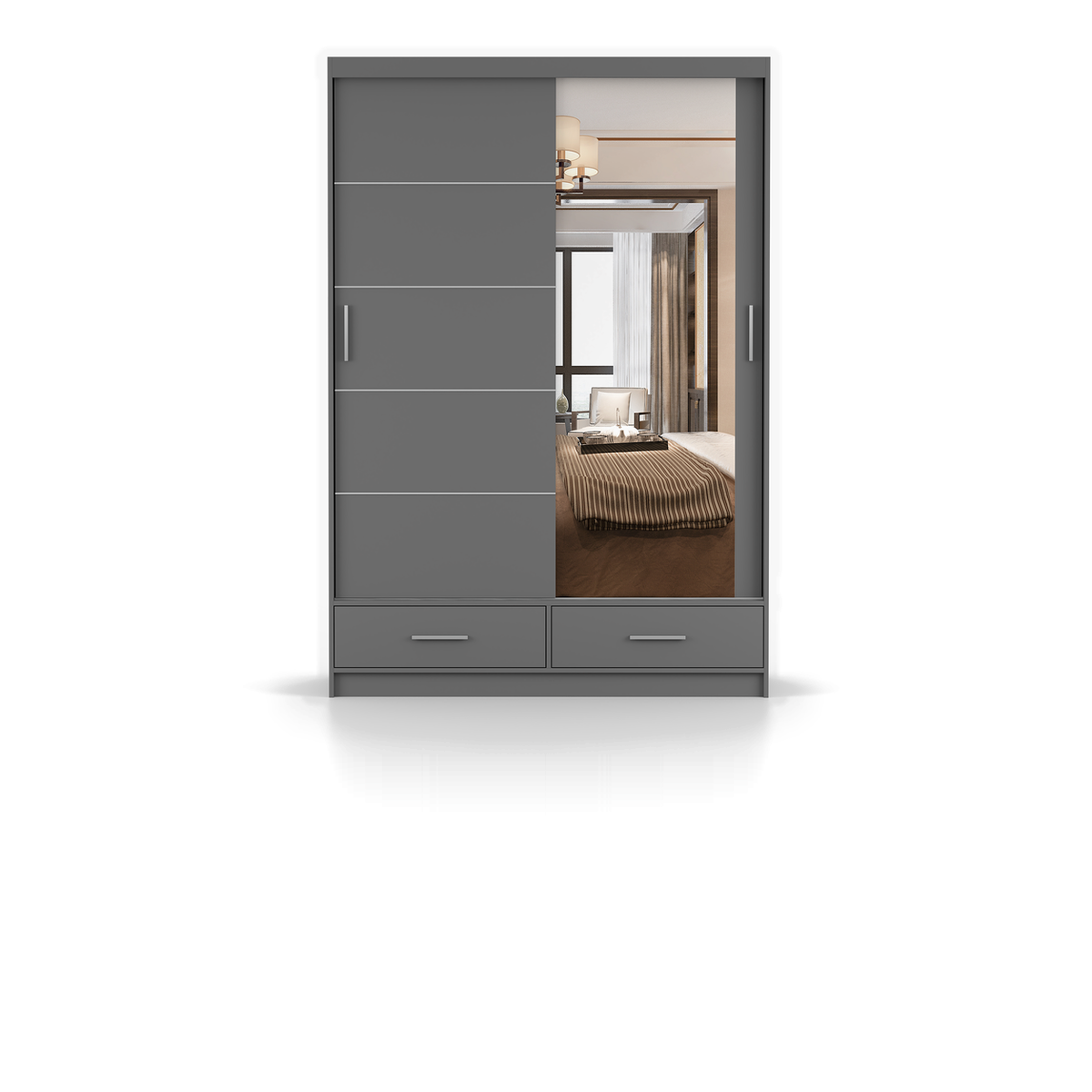 FLORENCE 2D Schwebetürenschrank 150 cm – Matt – Hauptansicht