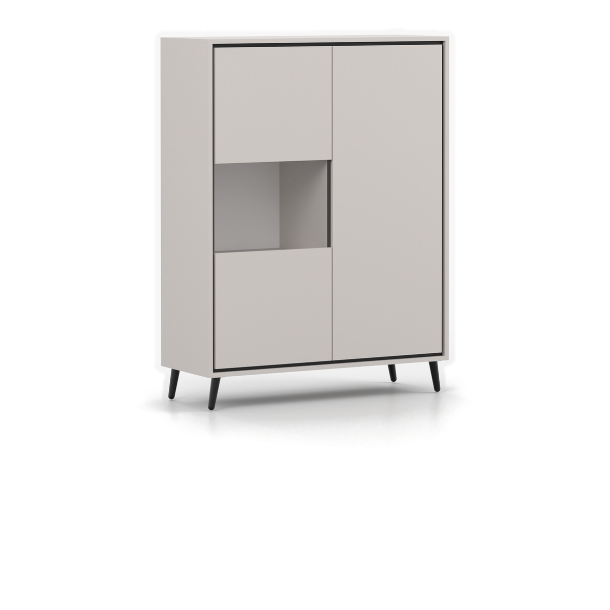 FRESCO Barschrank 100 cm – Kaschmir – Schrägansicht