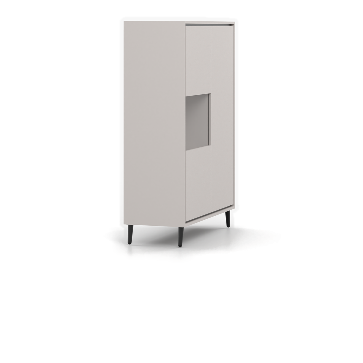 FRESCO Barschrank 100 cm – Kaschmir – Seitenansicht