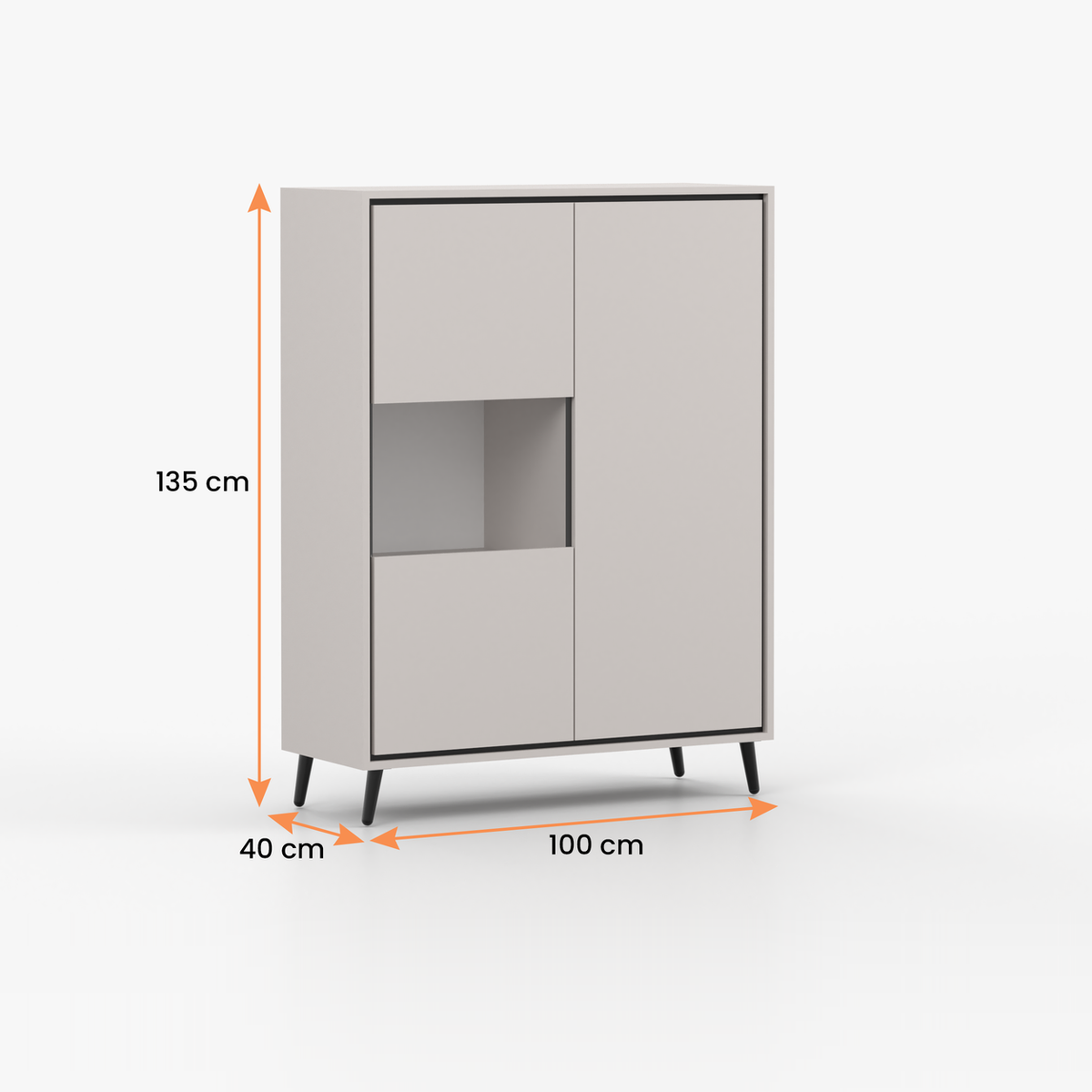 FRESCO Barschrank 100 cm – Kaschmir – Vermassung