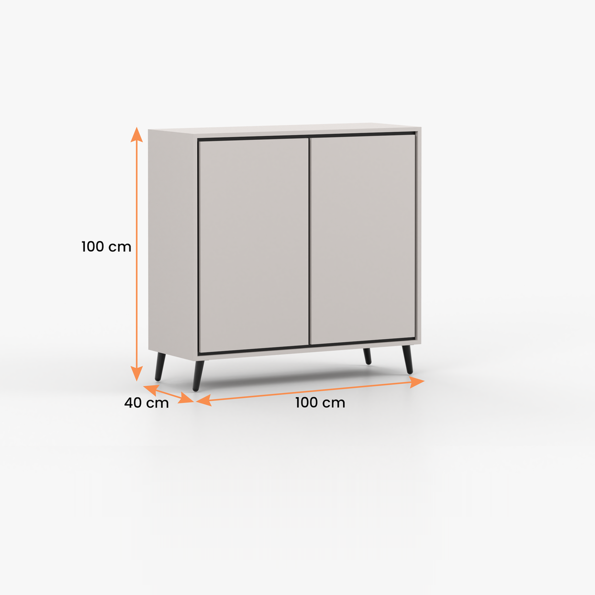 FRESCO Kommode 2D 100 cm – Kaschmir – Vermassung