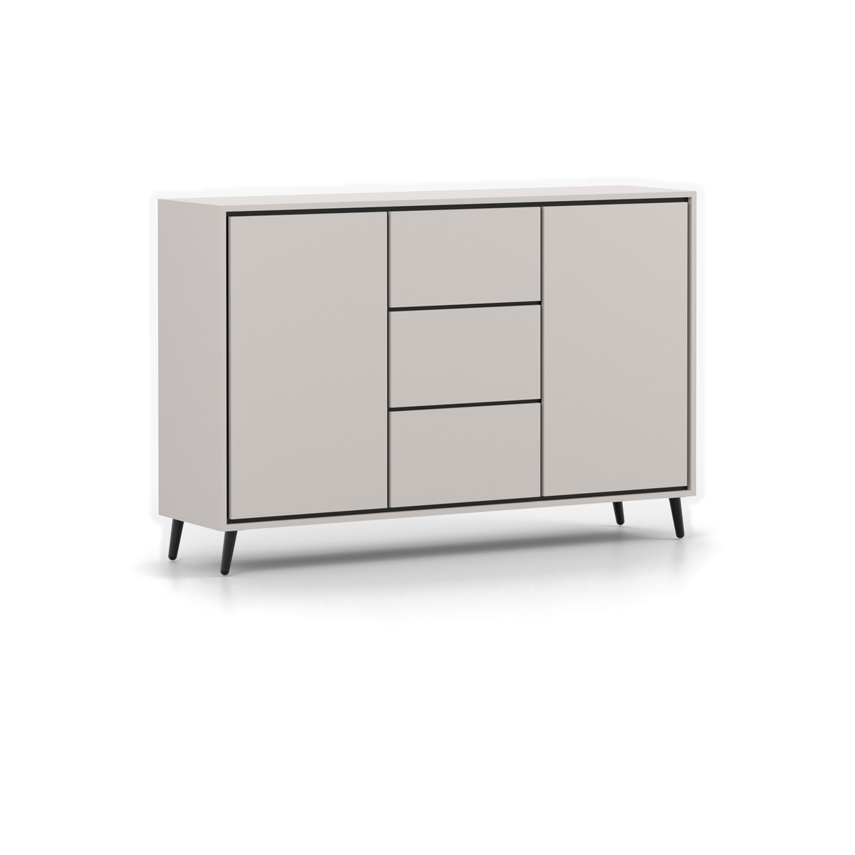 FRESCO Kommode 3S2D 150 cm – Kaschmir – Schrägansicht