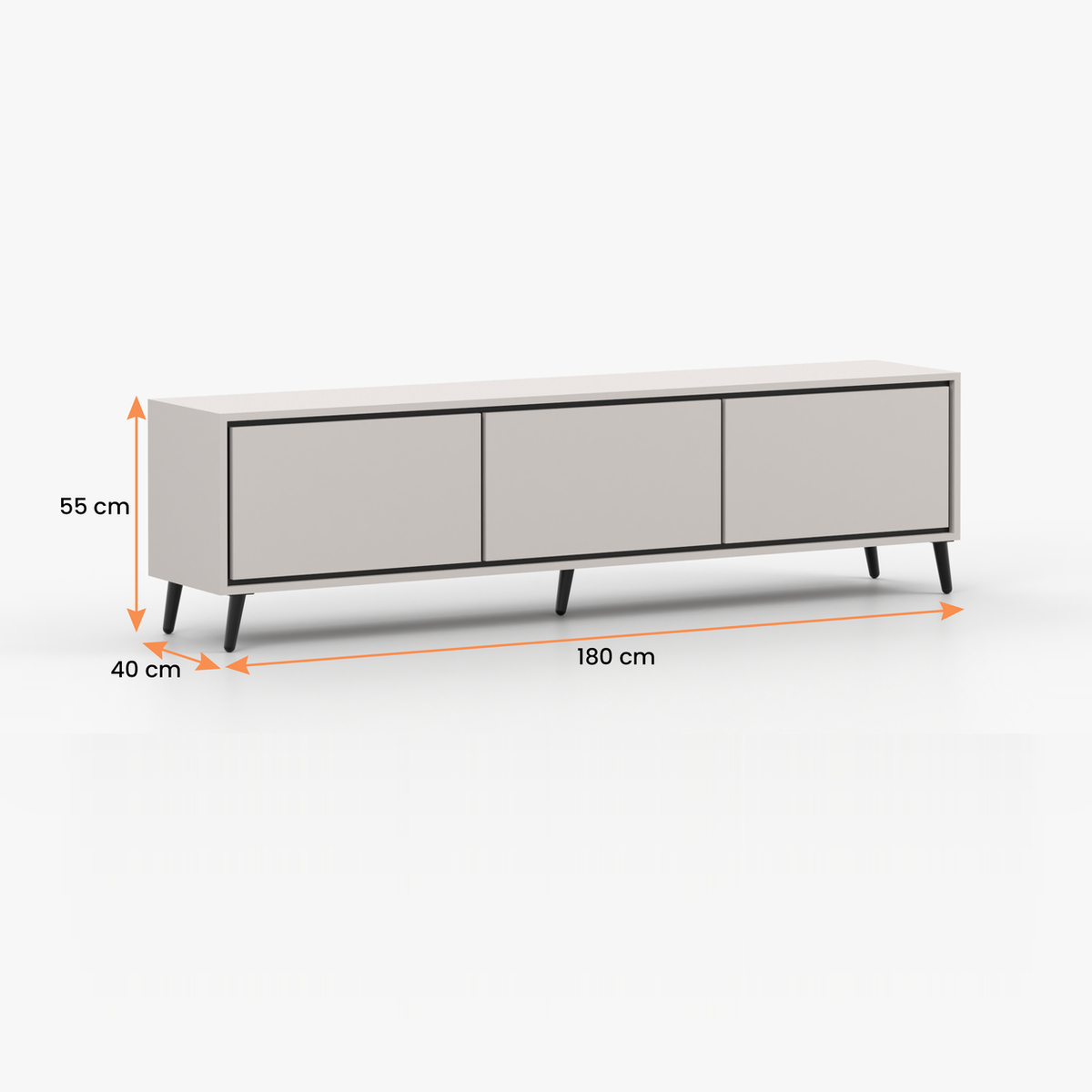 FRESCO TV-Lowboard 180 cm – Kaschmir – Vermassung