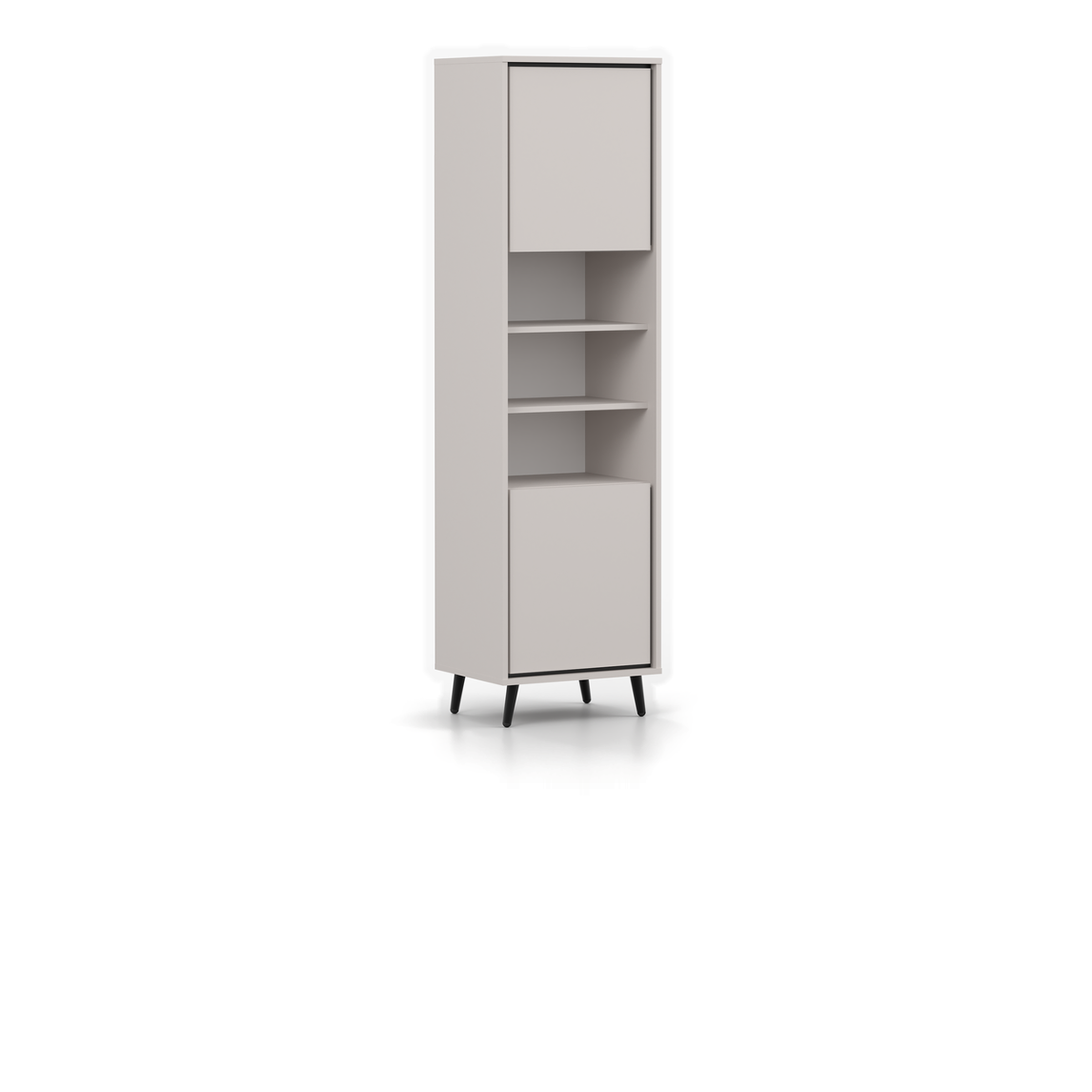 FRESCO Vitrine 1D 50 cm – Kaschmir – Schrägansicht