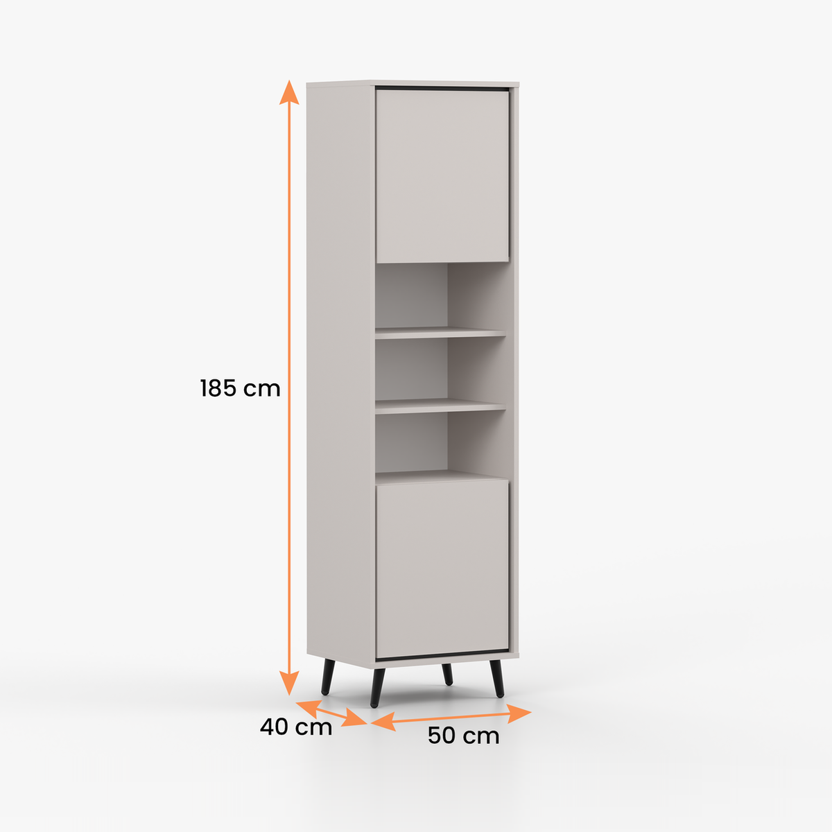 FRESCO Vitrine 1D 50 cm – Kaschmir – Vermassung