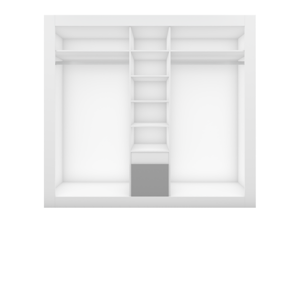 HELIOS Kleiderschrank 5D 231 cm mit Spiegel – Kathult / Grau – Innenansicht ohne Türen