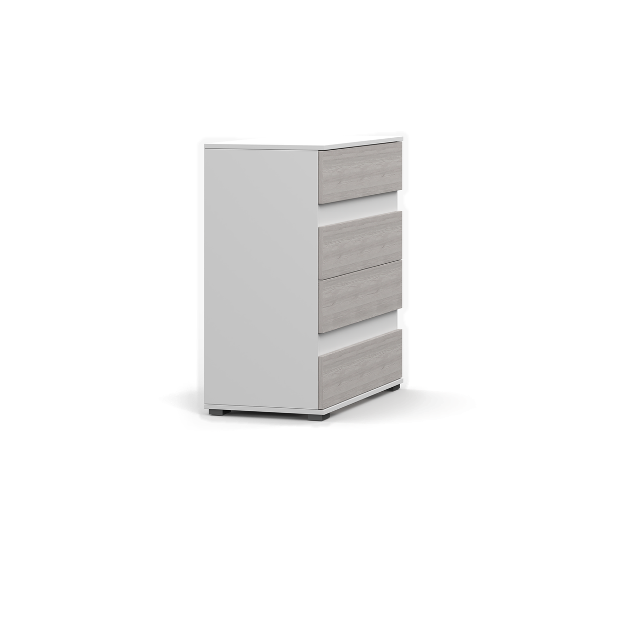 HELIOS Kommode 4S 90 cm – Weiß / Kathult – Seitenansicht