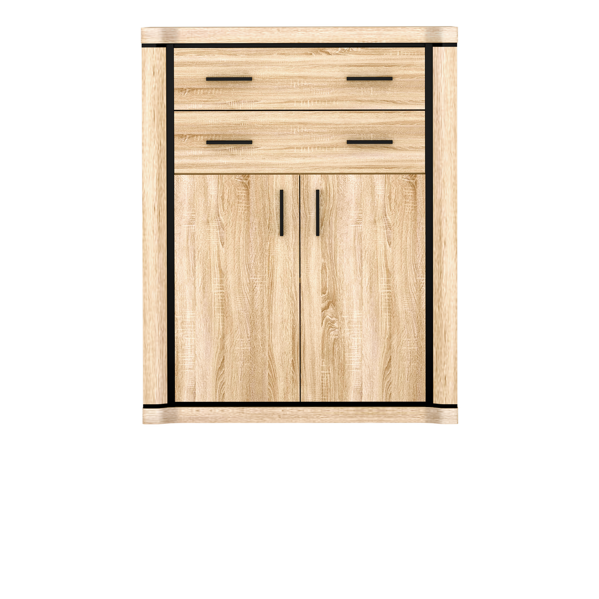 JORVEO Highboard 97 cm – Sonoma-Eiche-Dekor – Vorderansicht