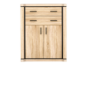 JORVEO Highboard 97 cm – Sonoma-Eiche-Dekor – Vorderansicht