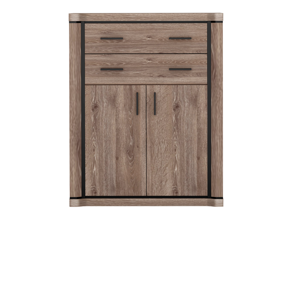 JORVEO Highboard 97 cm – Eiche Trüffel-Dekor – Vorderansicht