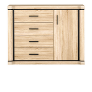 JORVEO Kommode 117 cm – Sonoma-Eiche-Dekor – Vorderansicht