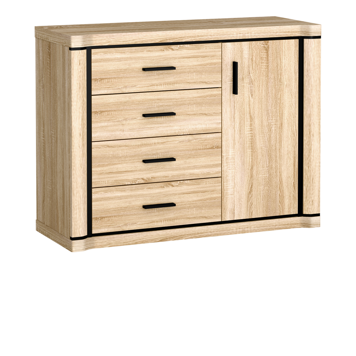 JORVEO Kommode 117 cm – Sonoma-Eiche-Dekor – Weitere Ansicht