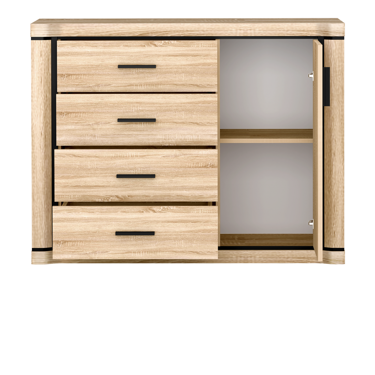 JORVEO Kommode 117 cm – Sonoma-Eiche-Dekor – Weitere Ansicht