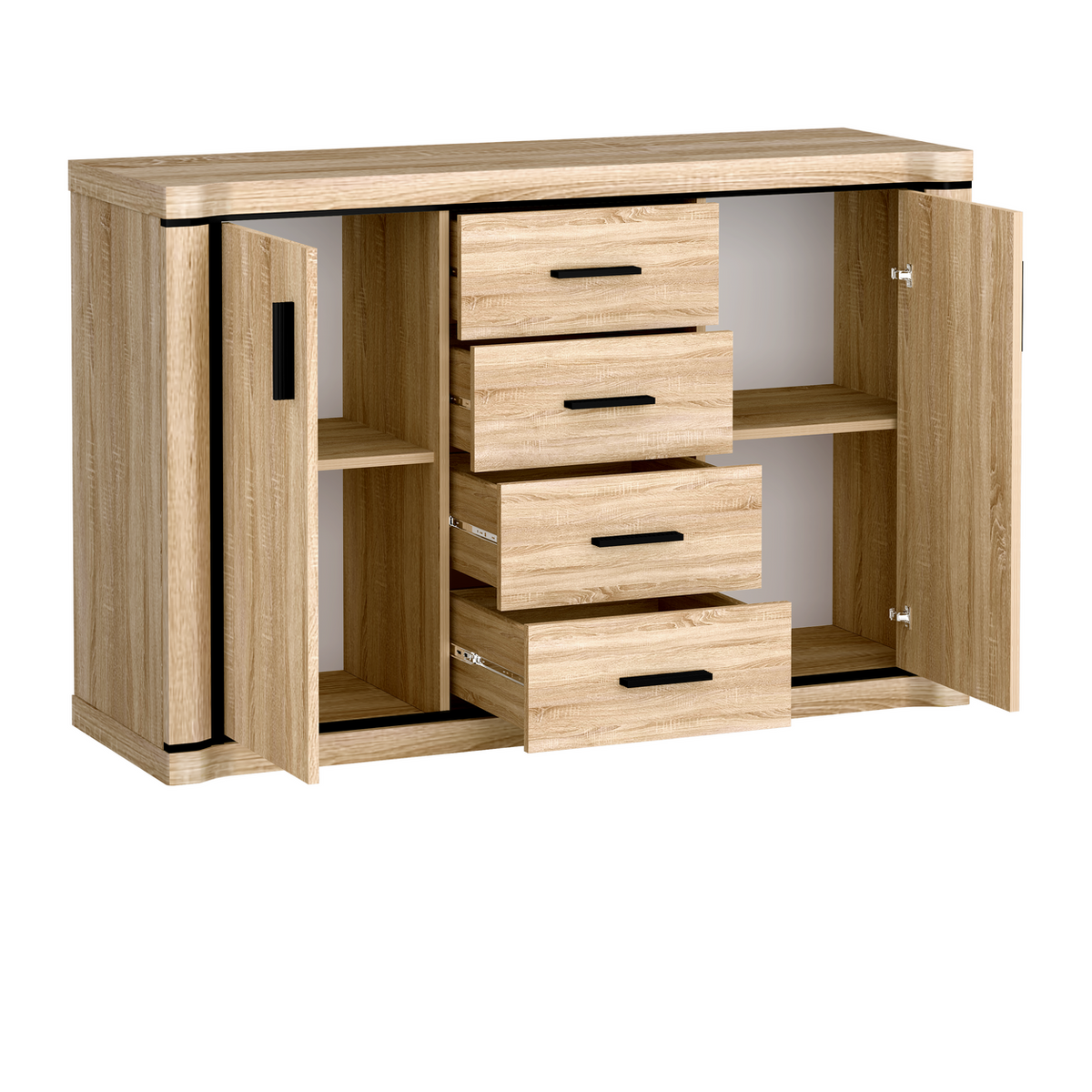 JORVEO Kommode 137 cm – Sonoma-Eiche-Dekor – Weitere Ansicht