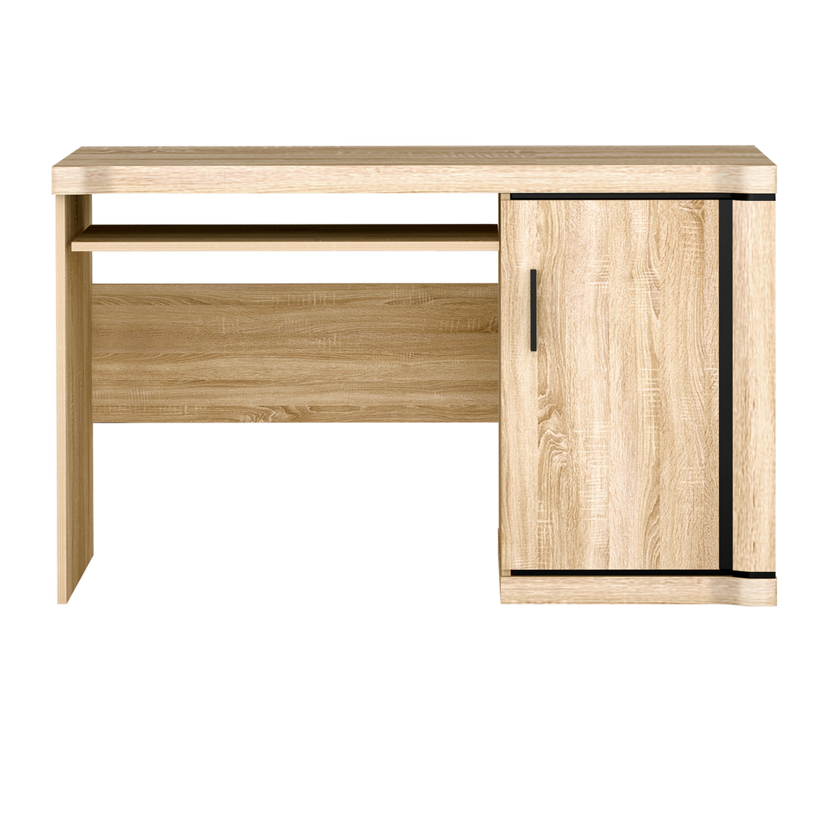 JORVEO Schreibtisch 126 cm – Sonoma-Eiche-Dekor – Vorderansicht