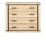 JORVEO Schubladenkommode 107 cm – Sonoma-Eiche-Dekor – Vorderansicht