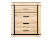 JORVEO Schubladenkommode 80,5 cm – Sonoma-Eiche-Dekor – Vorderansicht