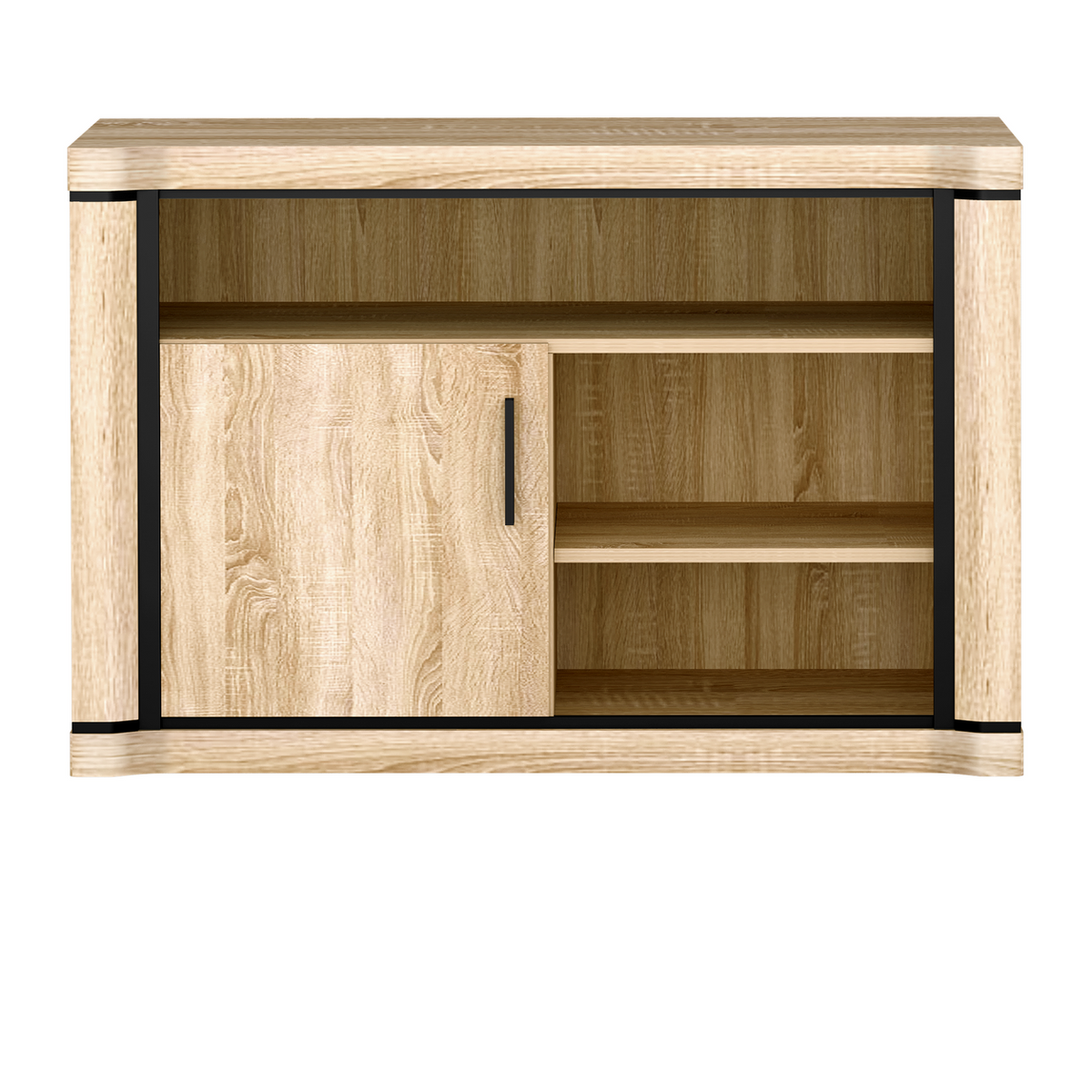 JORVEO TV-Highboard 107 cm – Sonoma-Eiche-Dekor – Vorderansicht